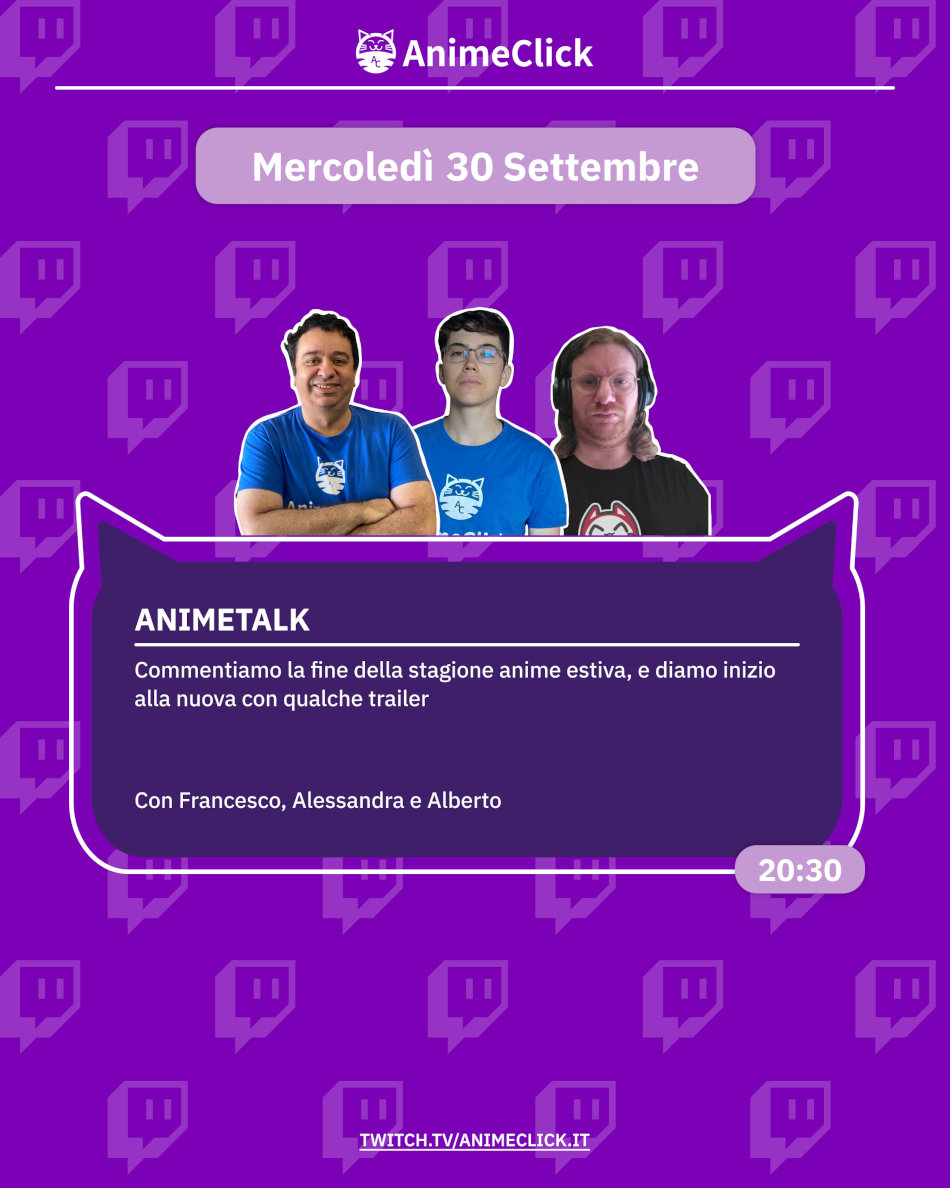 AnimeClick su Twitch: programma dal 28 settembre al 4 ottobre
